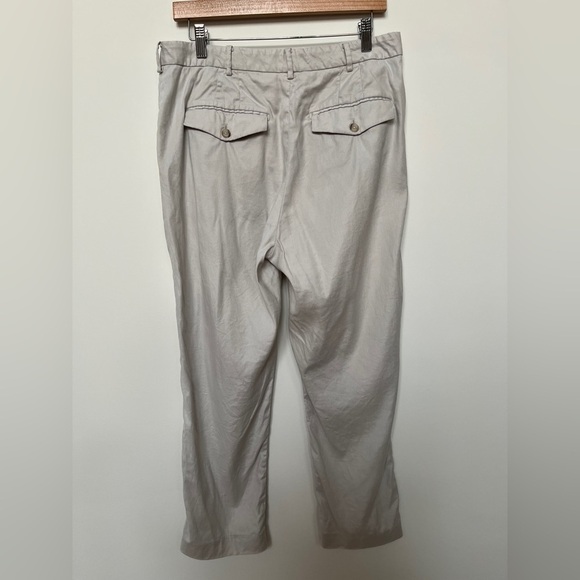 BABATON Artitzia Linen Blend Pleated Taupe Pants Pleats Side Pockets Fly Front - Picture 6 of 13